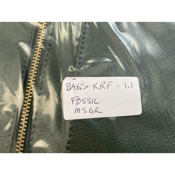 Fossil Crossbody Bag Forest Green Leather Messenger Purse Adjustable Strap - Picture 15 of 15